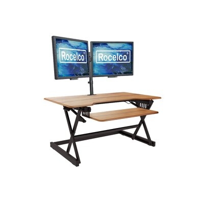 Rocelco Retractable Keyboard Tray Height Adjustable Standing Desk Converter - Image 0