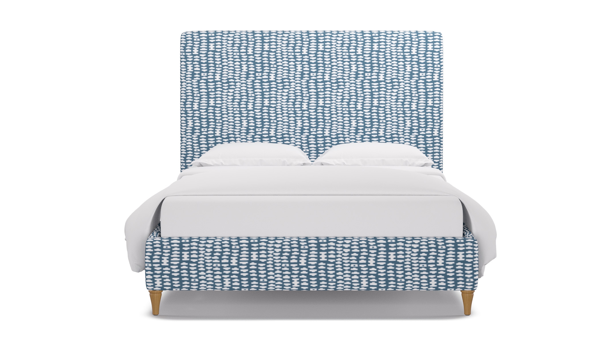 Classic Bed, Dusty Blue Odalisque, Natural Decorative Tapered Leg, Queen - Image 0