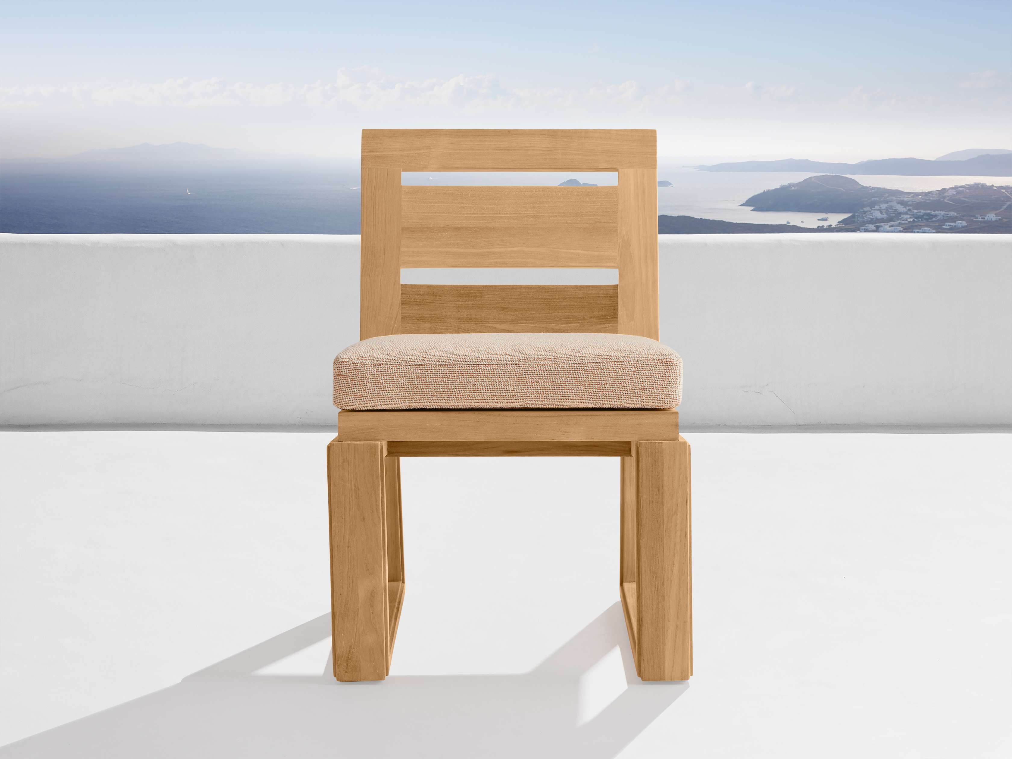 Canyon Outdoor Dining Side Chair Teak in Natural  Dani Rosewood  - Image 0