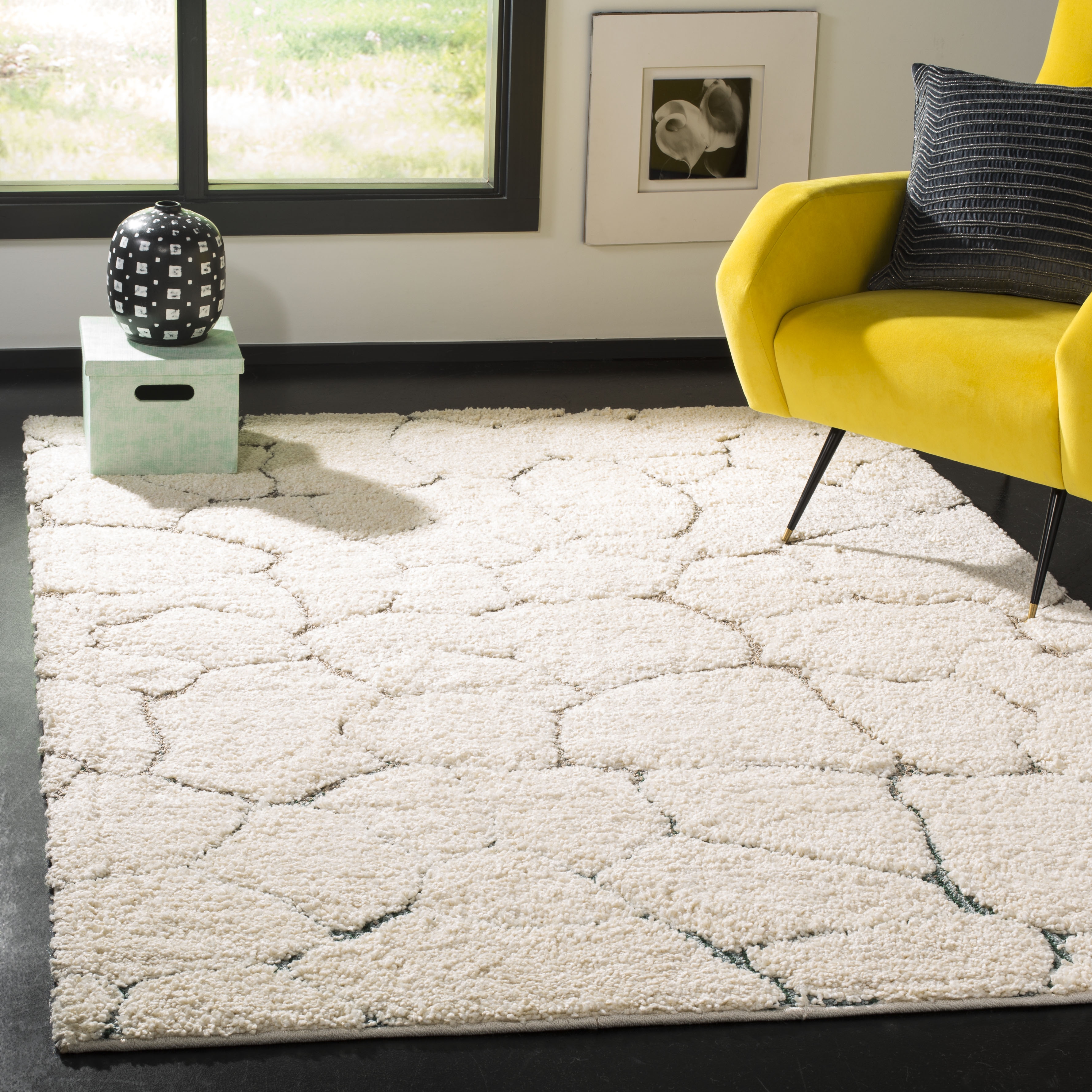 Arlo Home Woven Area Rug, SGG169A, Cream/Multi,  9' X 12' - Image 1