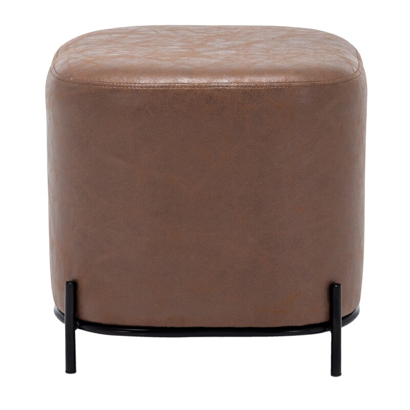 Gilbert 16.5'' Wide Faux Leather Square Cube Ottoman, Brown - Image 0