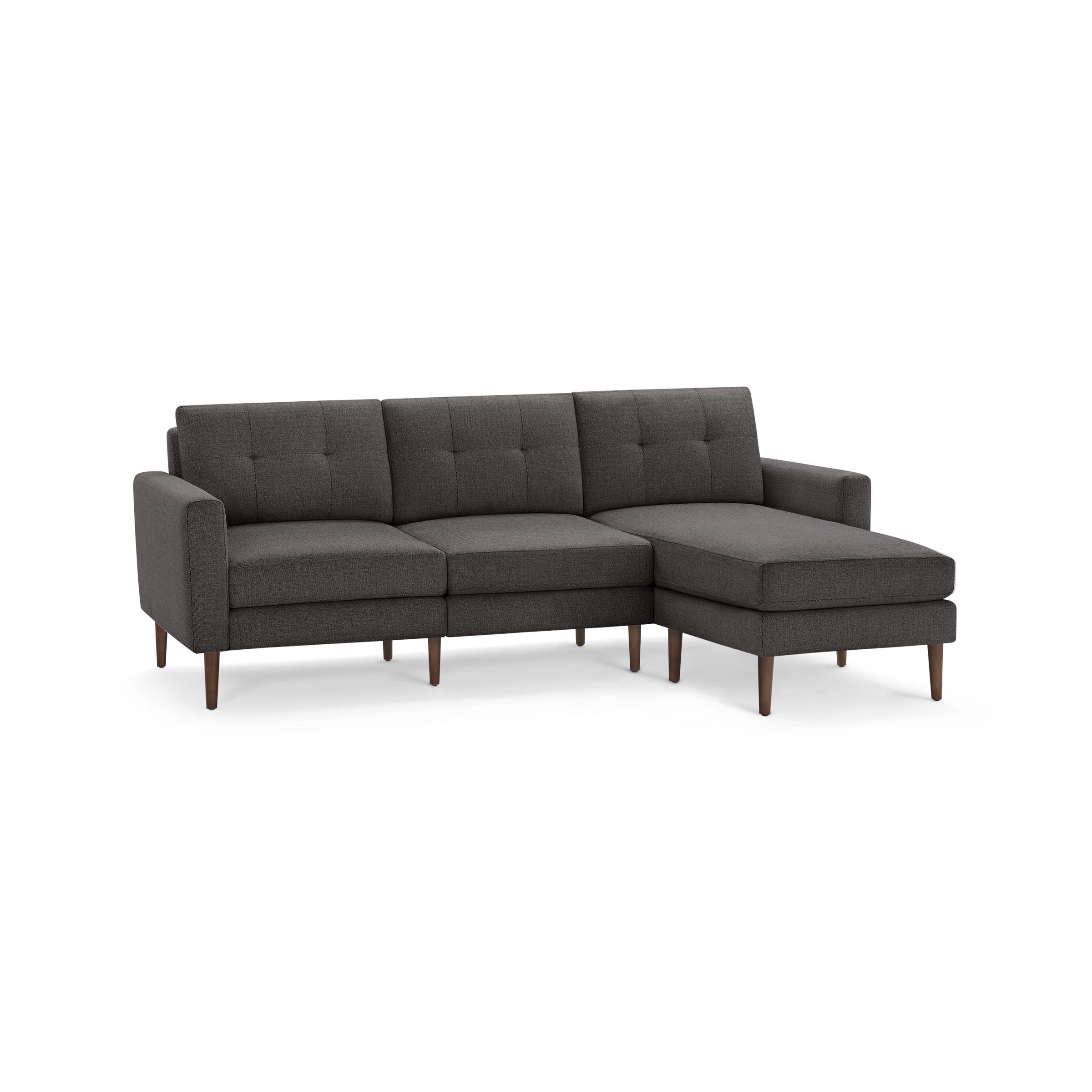 Nomad Sofa Sectional in Charcoal, Walnut Legs, Leg Finish: WalnutLegs - Image 1