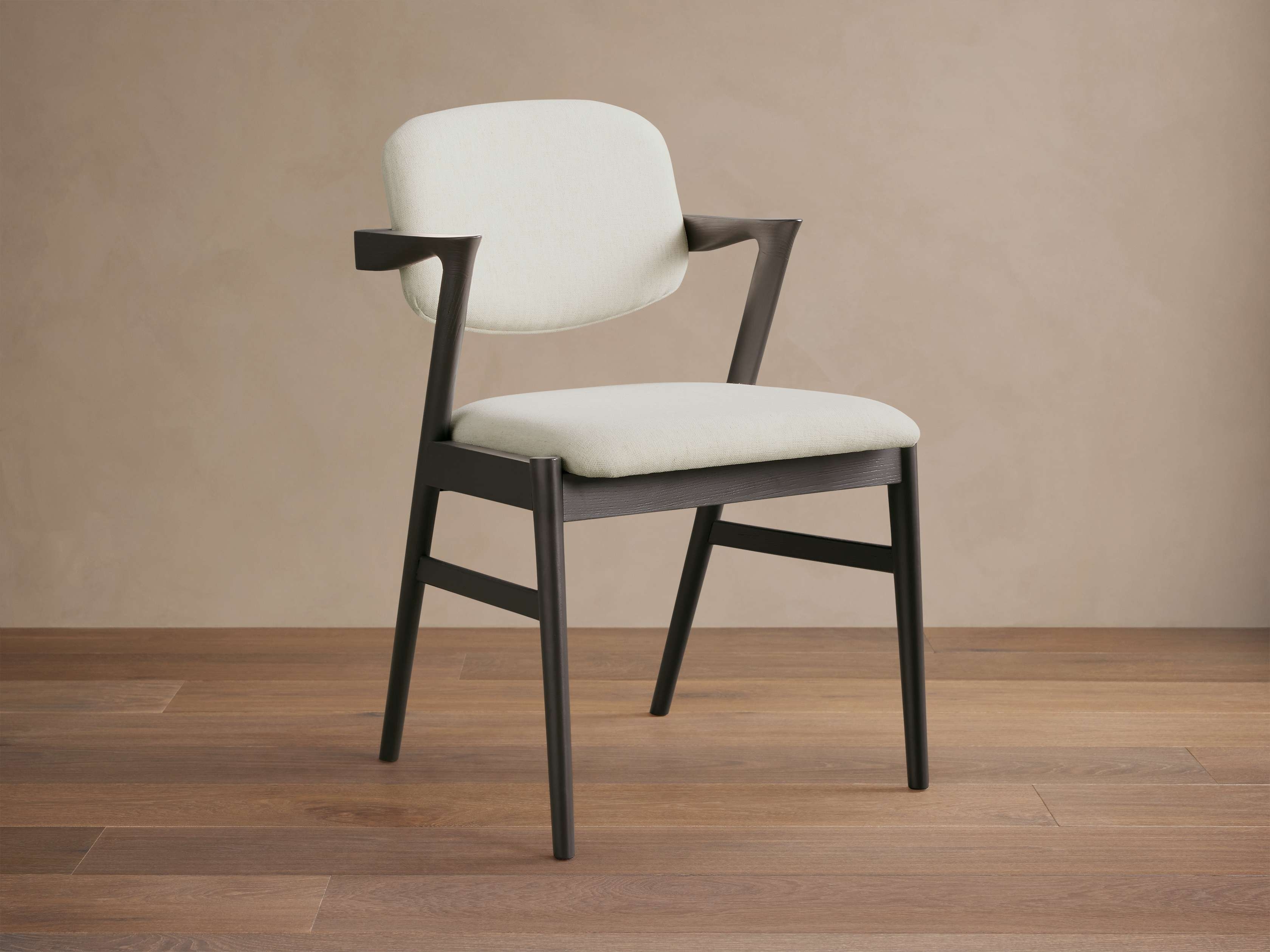 Marais Dining Arm Chair in Upholstered Vesuvio Black - Image 0