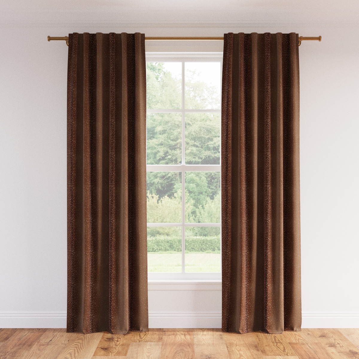 Printed Linen Curtain, Antelope, 50" x 96" - Image 0