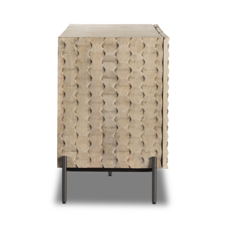 Raffael 82" Grey Wash Wood Storage Media Console - Image 2