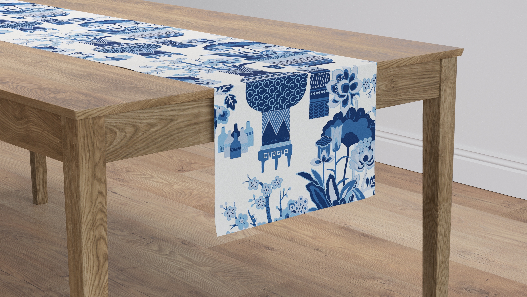 Table Runner 16" x 90", Delft Kan-Shie, 16" x 90" - Image 0