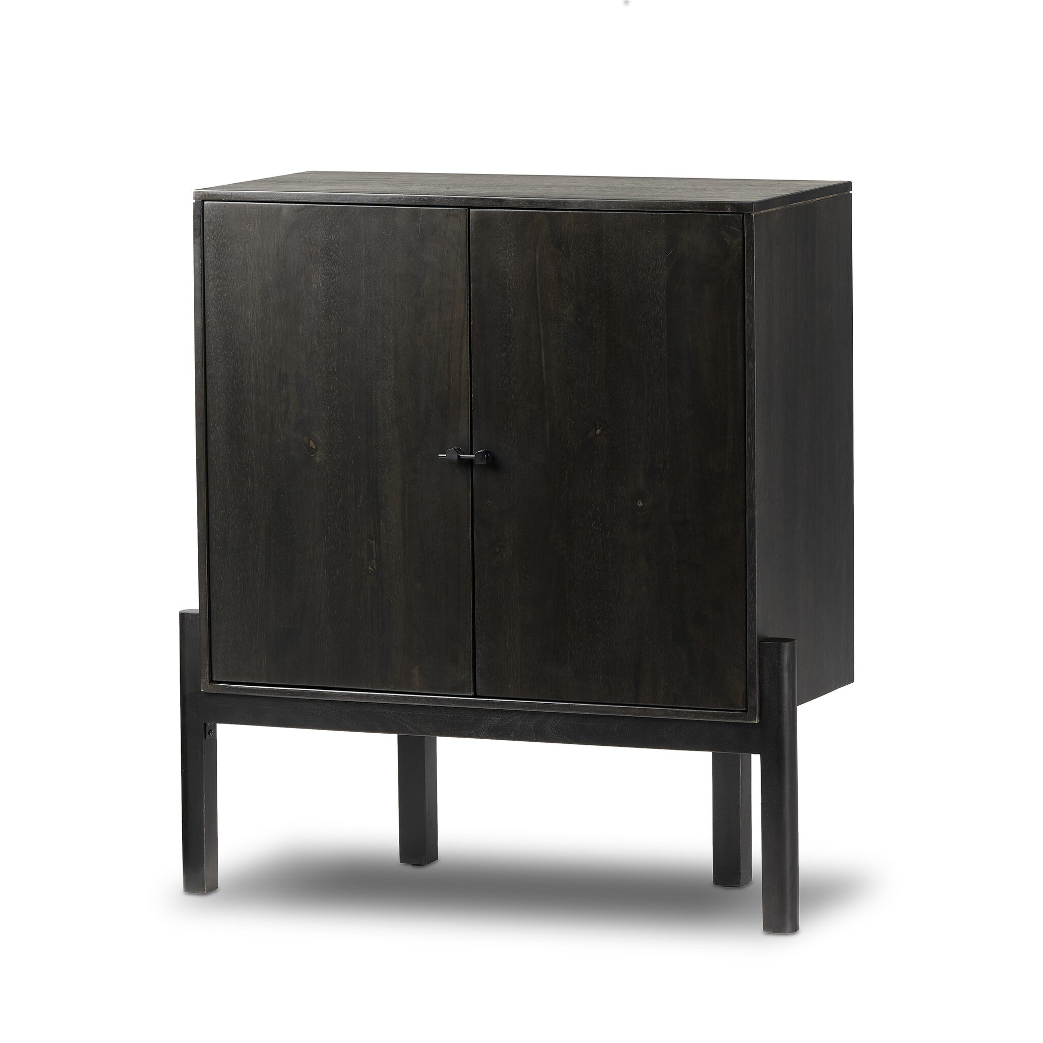 Reza Bar Cabinet - Worn Black Parawood - Image 0