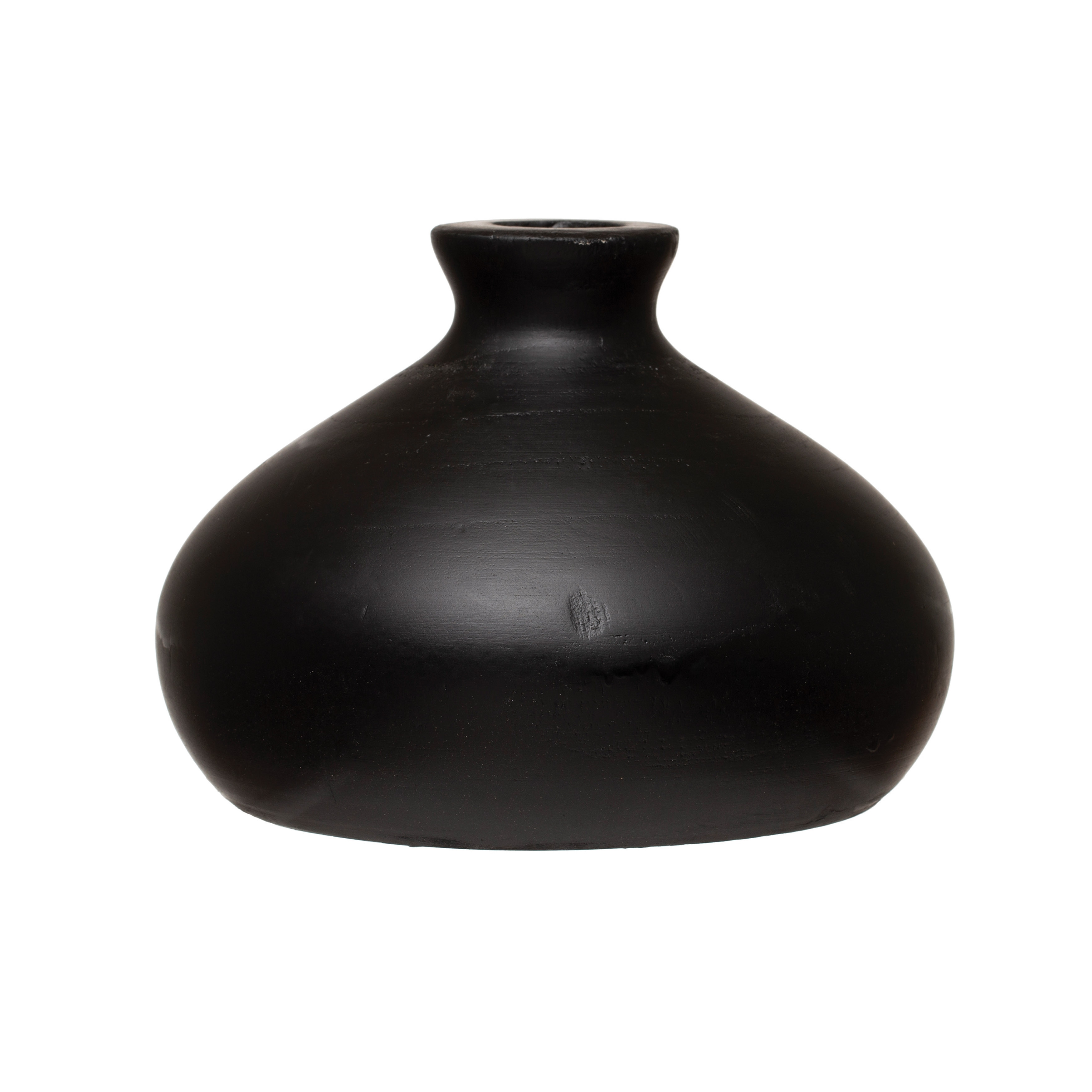 Paulownia Wood Vase, Black & White - Image 0