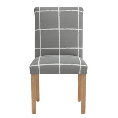 Langara Cotton Upholstered Parsons Chair in Gray/White - Image 0
