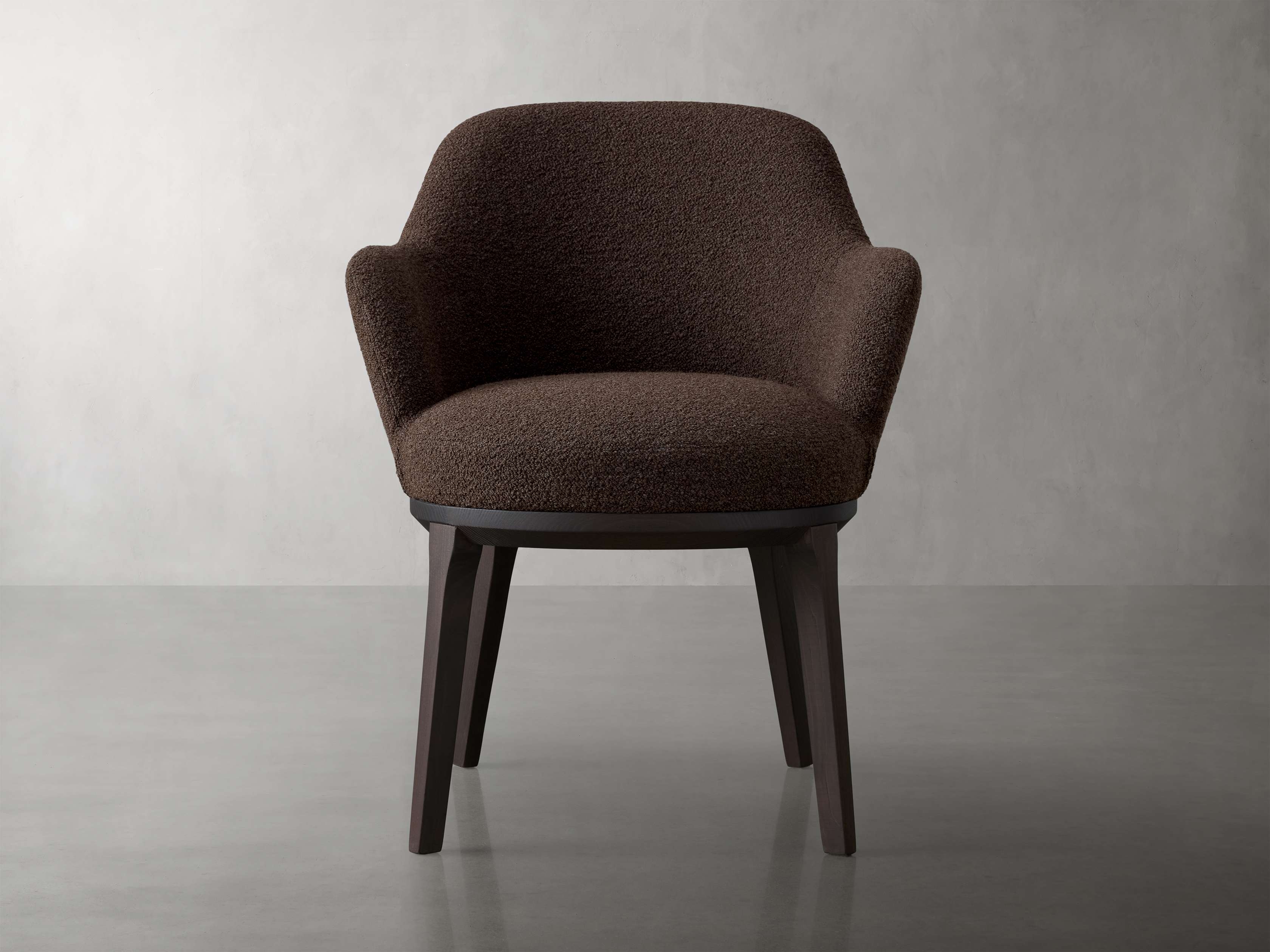 Simone Dining Arm Chair in Upholstered Brown - Image 0