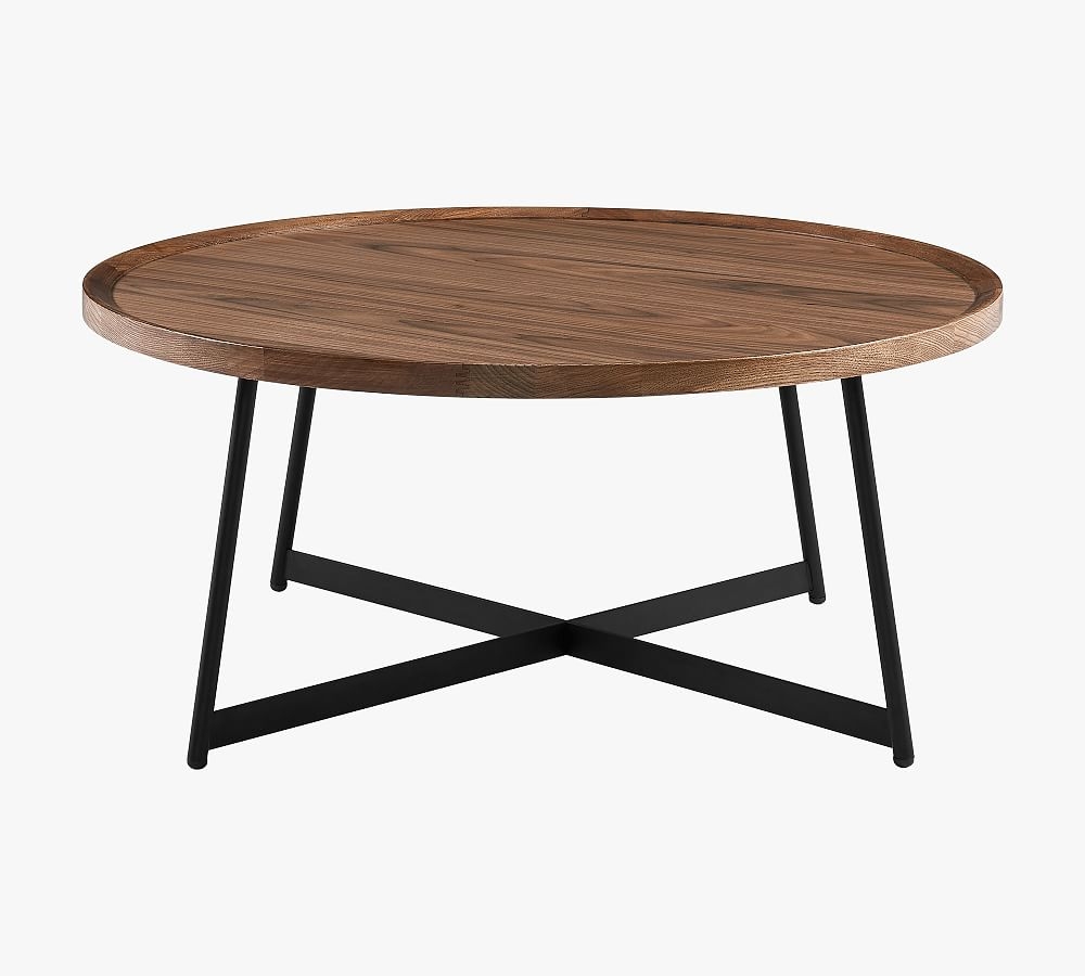 Nico 35.5" Round Coffee Table, Walnut - Image 0