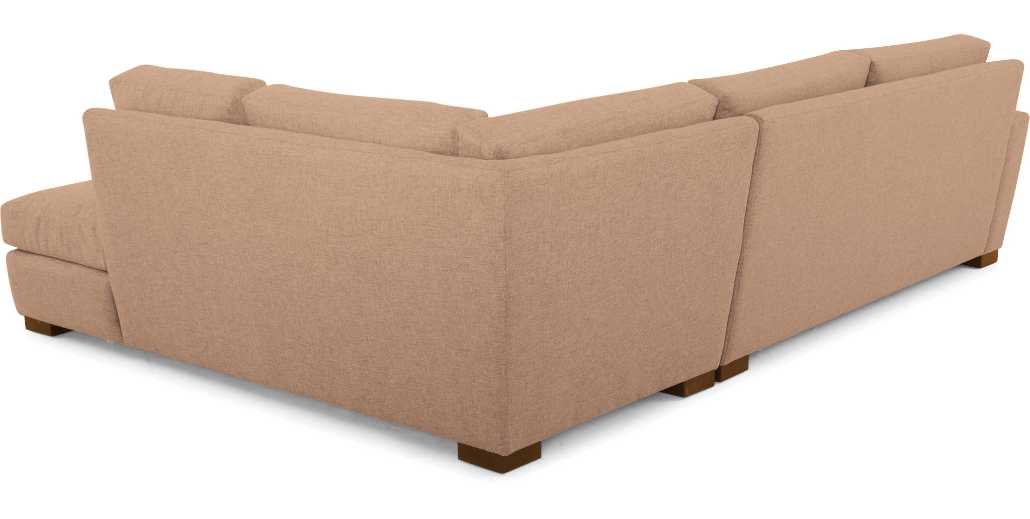 Pink Anton Mid Century Modern Sectional with Bumper - Royale Blush - Mocha - Right  - Image 4