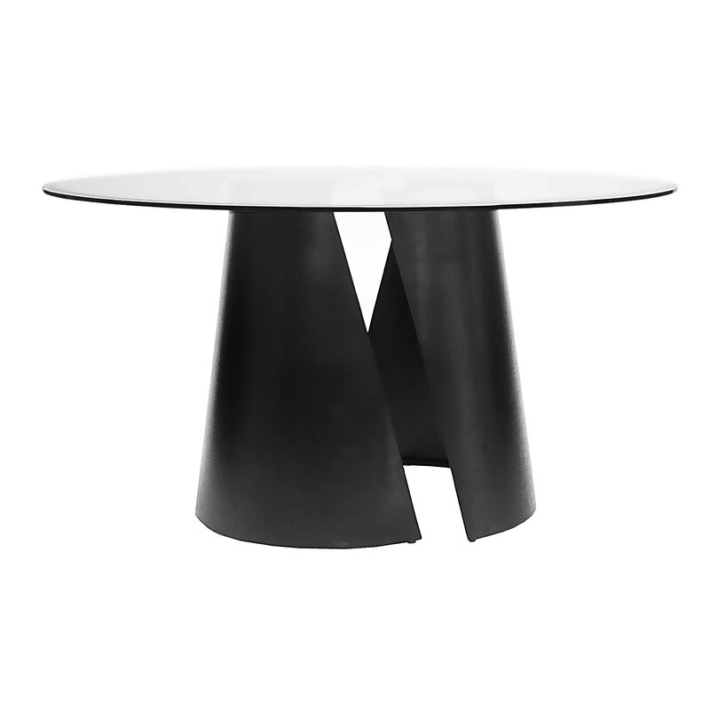 Worlds Away Dining Table Color: Nickel, Size: 30" H x 48" L x 48" W, Table Base Color: Black Powder Coat - Image 0