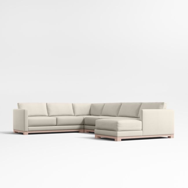 Gather Wood Base 4-Piece L-Shaped Sectional Sofa with Chaise Lounge - Image 0