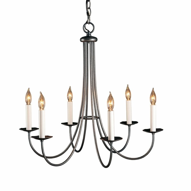Hubbardton Forge 6-Light Candle Style Classic / Traditional Chandelier Finish: Dark Smoke - Image 0