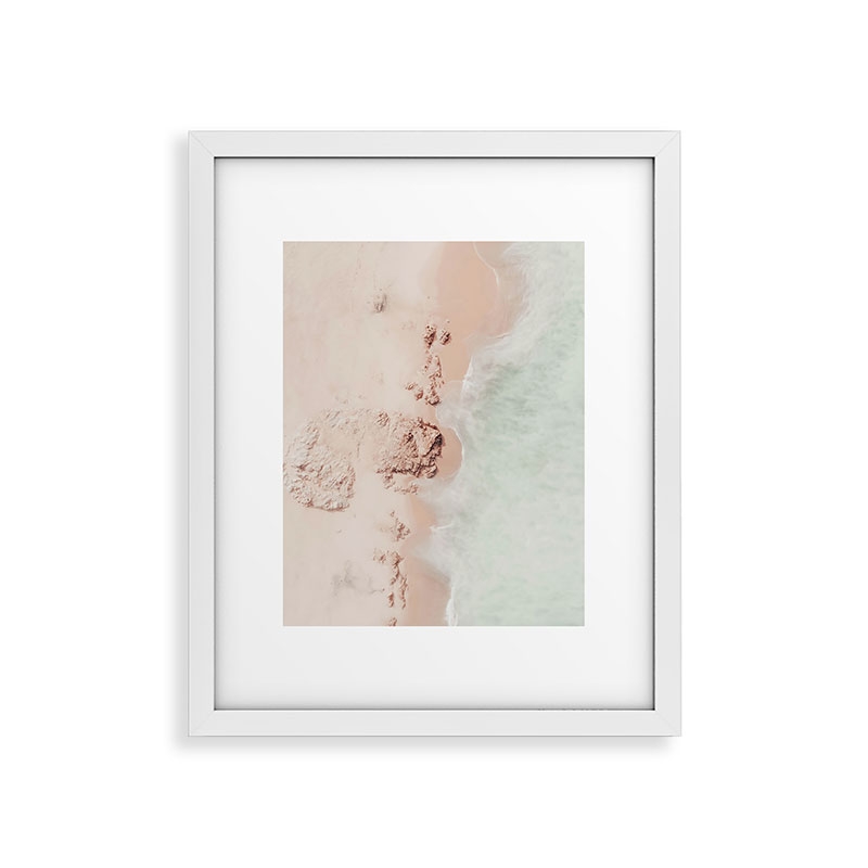 Beach Pink Champagne by Ingrid Beddoes - Framed Art Print Modern White 24" x 36" - Image 0