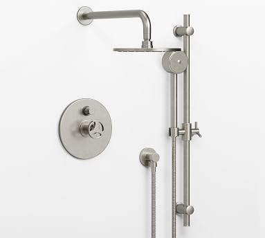 Tilden Pressure Balance Lever-Handle Shower With Hand-Held Shower, Polished Chrome - Image 5