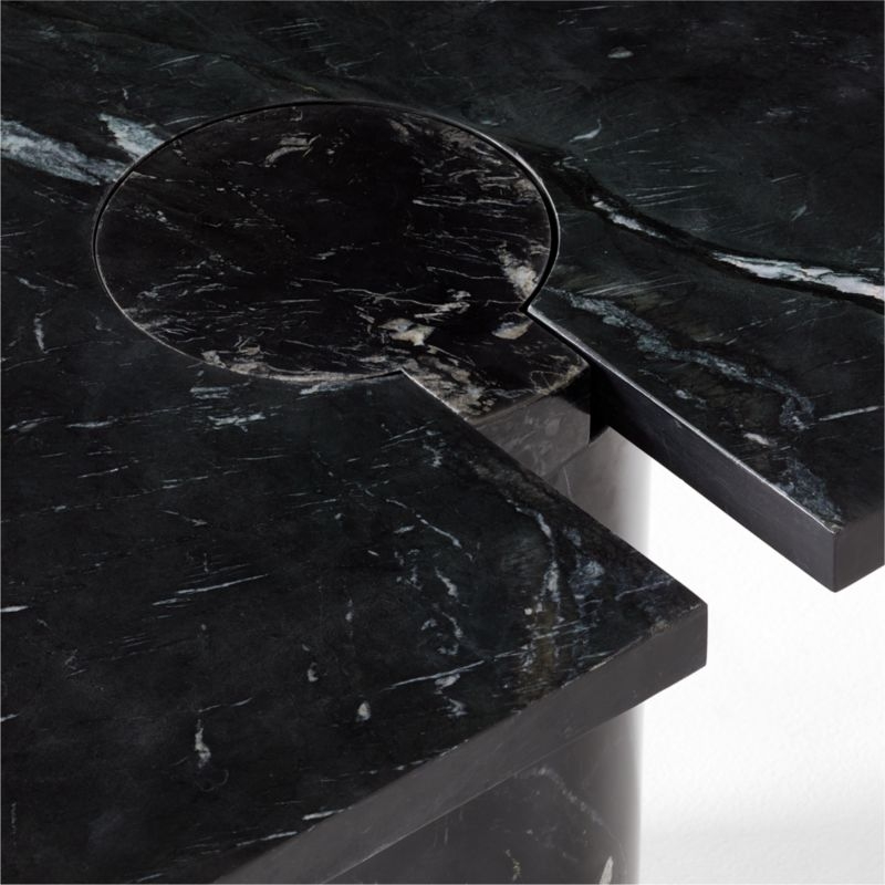 Liguria Rounded Black Marble Side Table with Black Marble Base by Gianfranco Frattini - Image 7