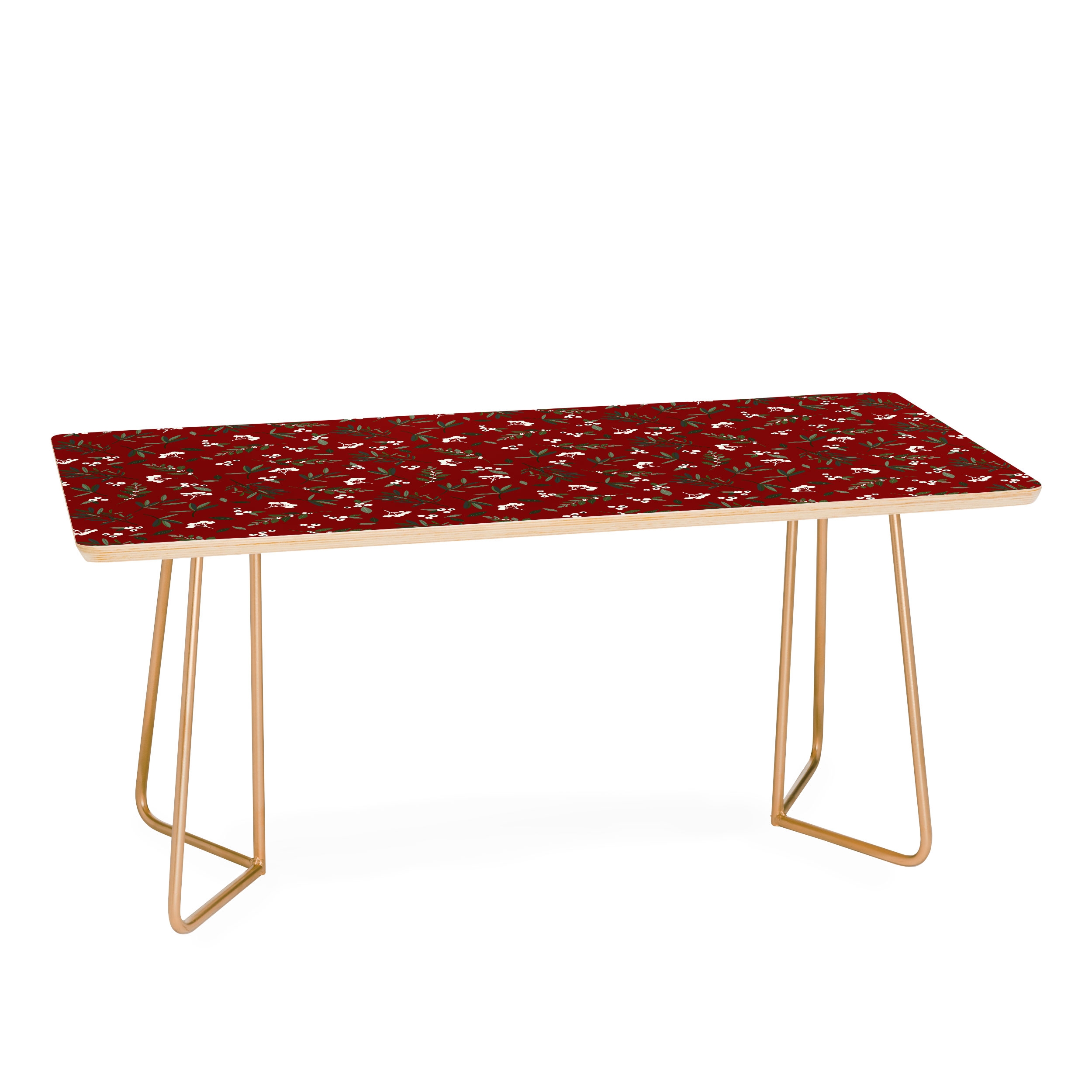 Nordic Olive Red by Iveta Abolina - Coffee Table Black Aston Legs - Image 0