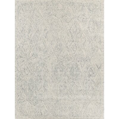 Caprice Geometric Hand Tufted Cotton/Wool Gray Area Rug - Image 0