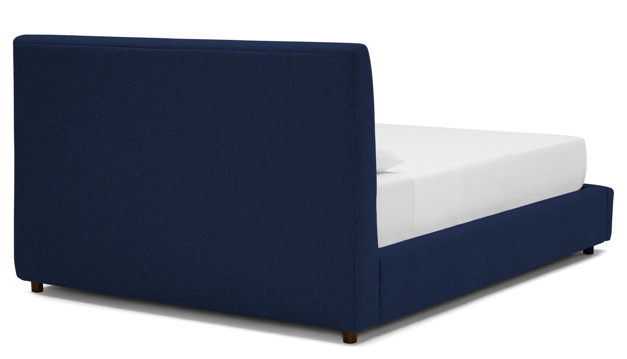 Blue Alvin Mid Century Modern Storage Bed - Royale Cobalt - Mocha - Eastern King - Image 3