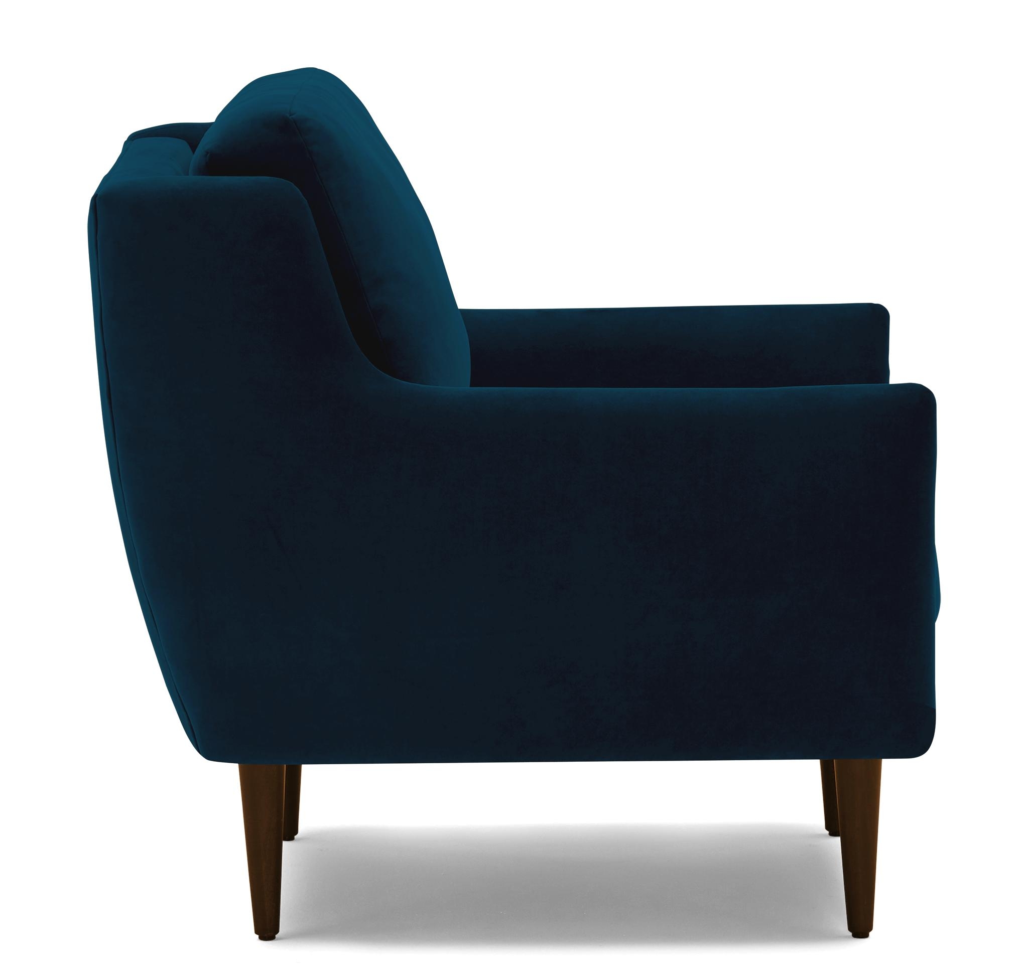 Blue Bell Mid Century Modern Chair - Key Largo Zenith Teal - Mocha - Image 2