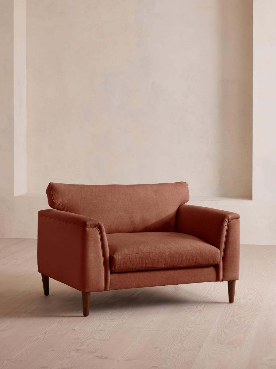 Reya Loveseat, Linen, Sienna, US - Image 0