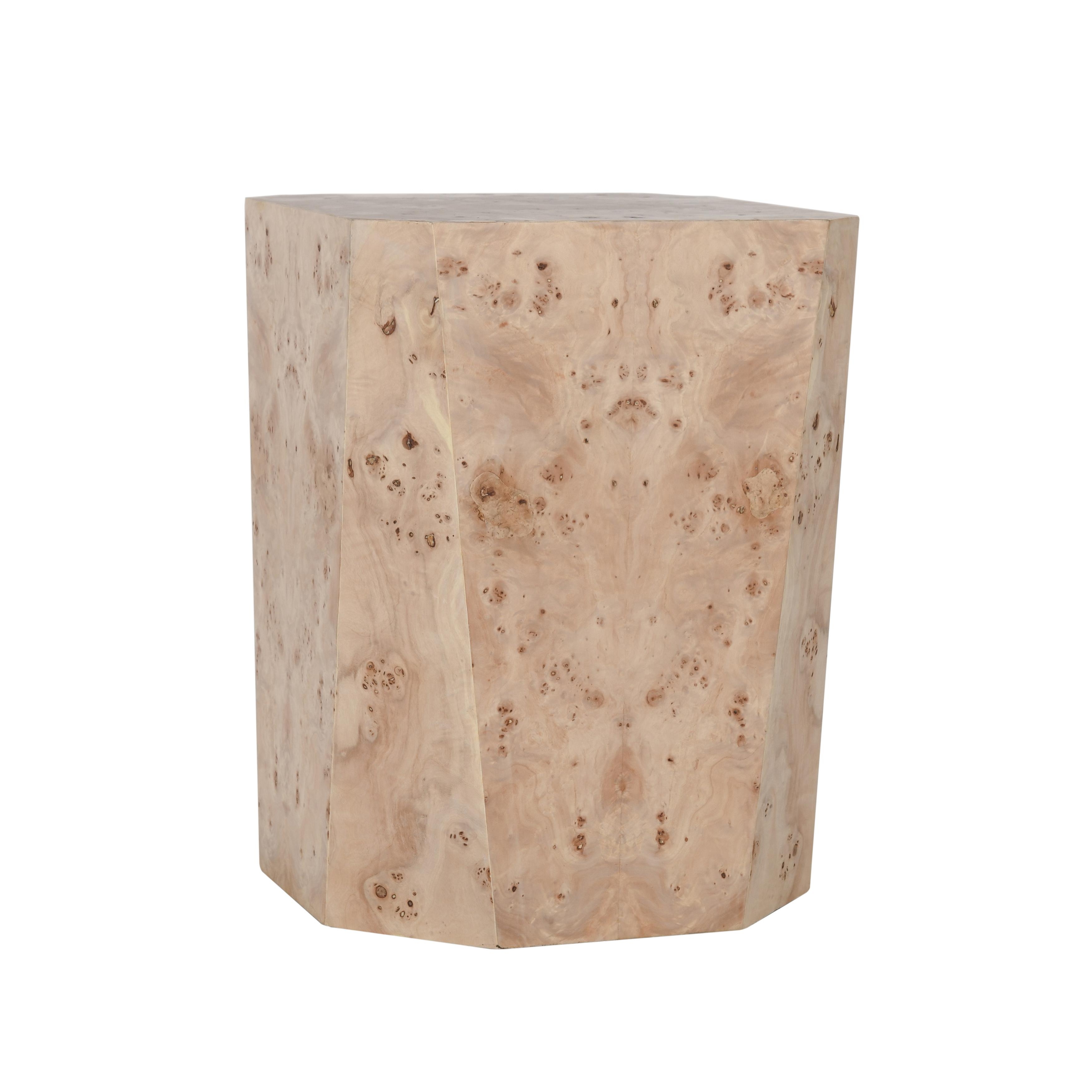 Avena Burl Wood 17" Square End Table Natural - Image 0