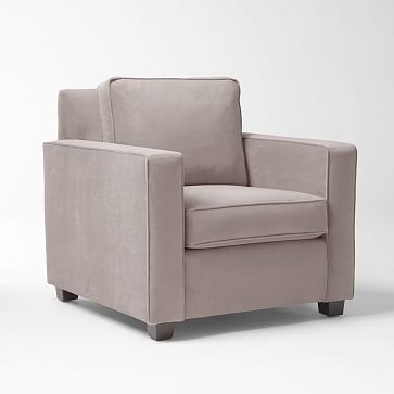 Henry Armchair, Poly, Performance Yarn Dyed Linen Weave, Alabaster, Chocolate - Image 3