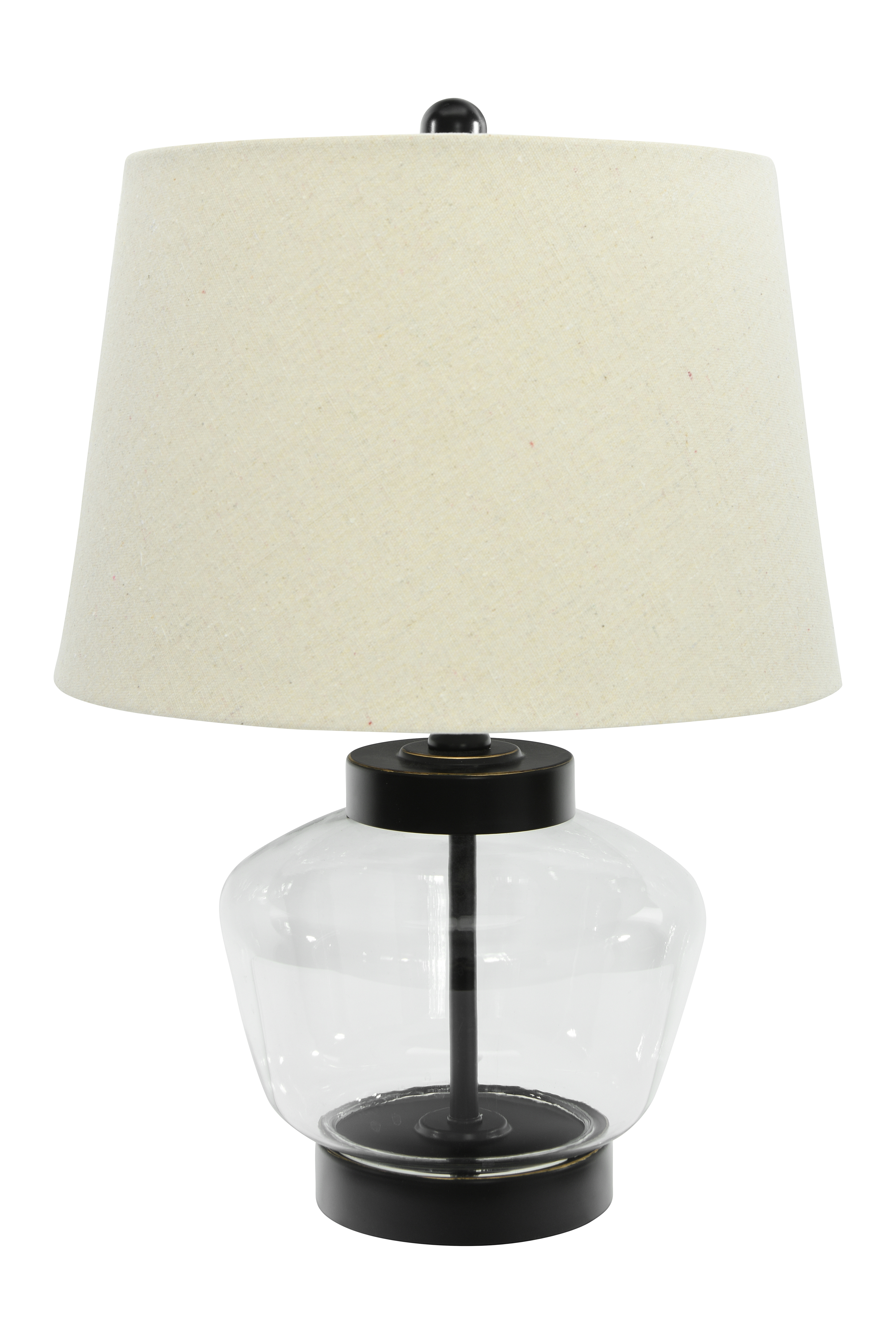 Glass Accent Lamp with Antiqued Metal Base, Bronze - Image 0