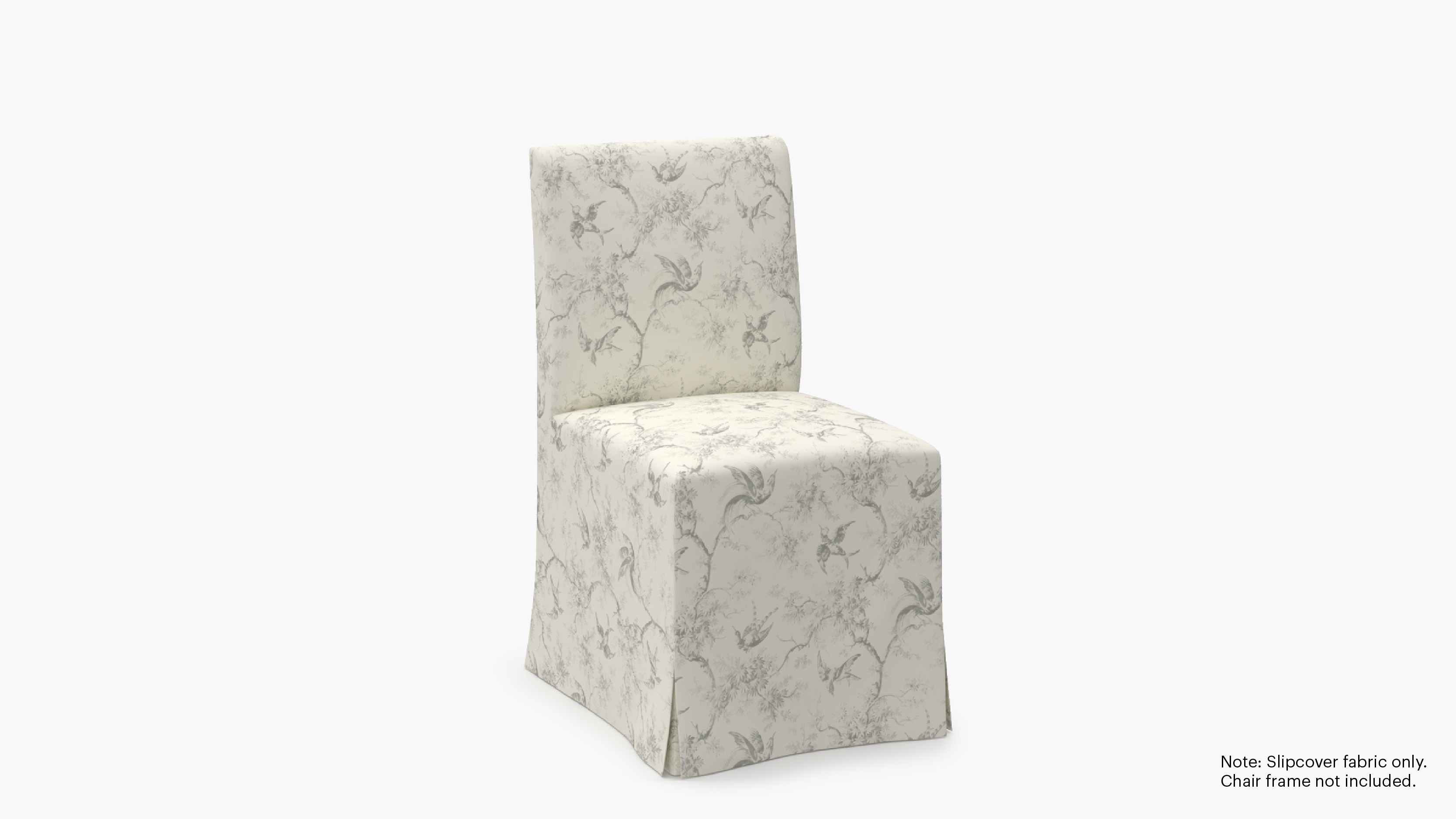 Slipcovered Signature Dining Chair - Cover Only, Cream Swallows - Image 1