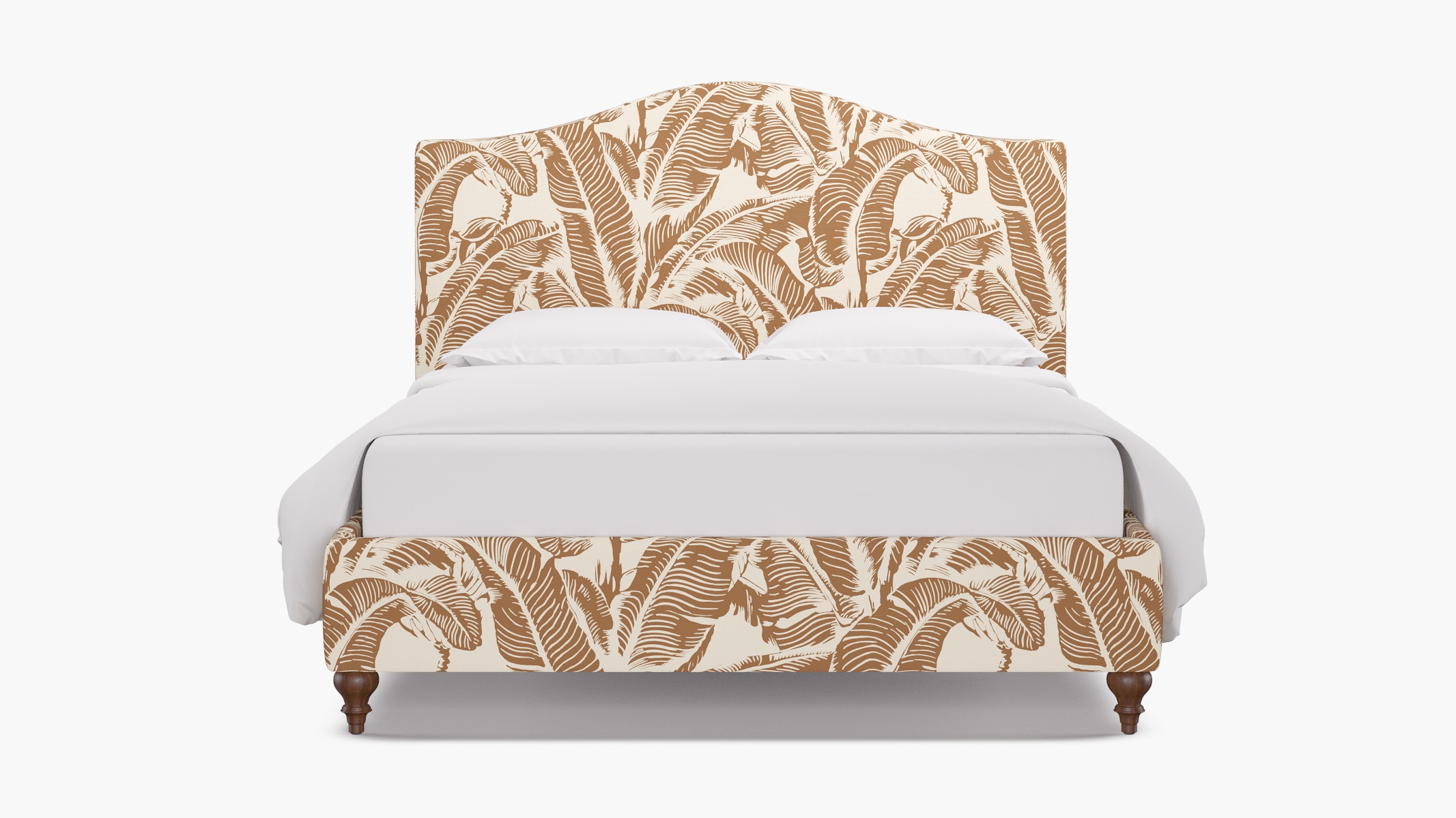 Camelback Bed, Caramel Martinique® Encore, Walnut Traditional Turned Leg, King - Image 0