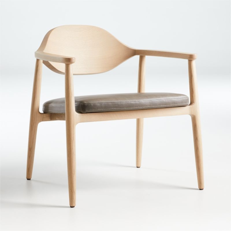 Arris Leather Exposed Wood Chair - Image 3