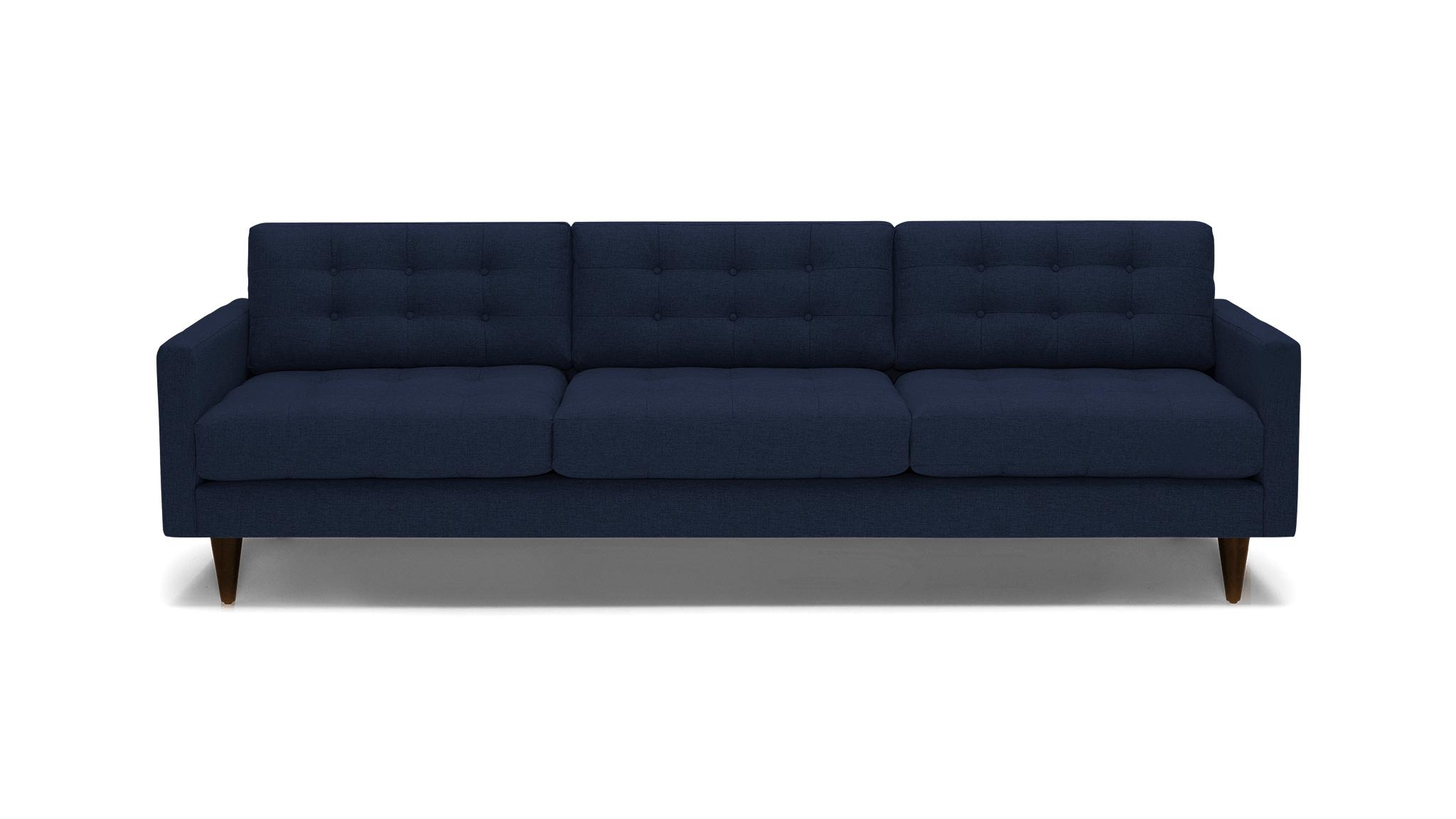 Blue Eliot Mid Century Modern Grand Sofa - Bentley Indigo - Mocha - Image 0
