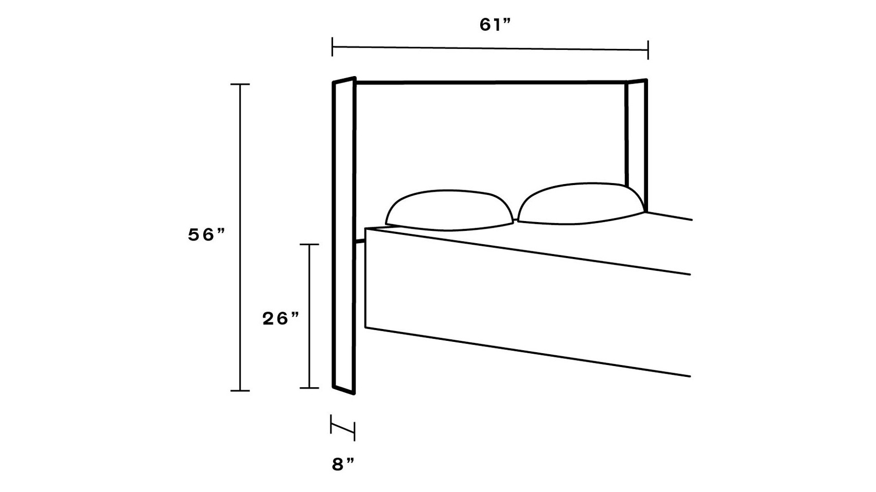 Modern Wingback Headboard, Navy Cabana Stripe, Full - Image 3