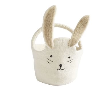 Felted Bunny Baby Easter Bucket, Dusty Blue - Image 5