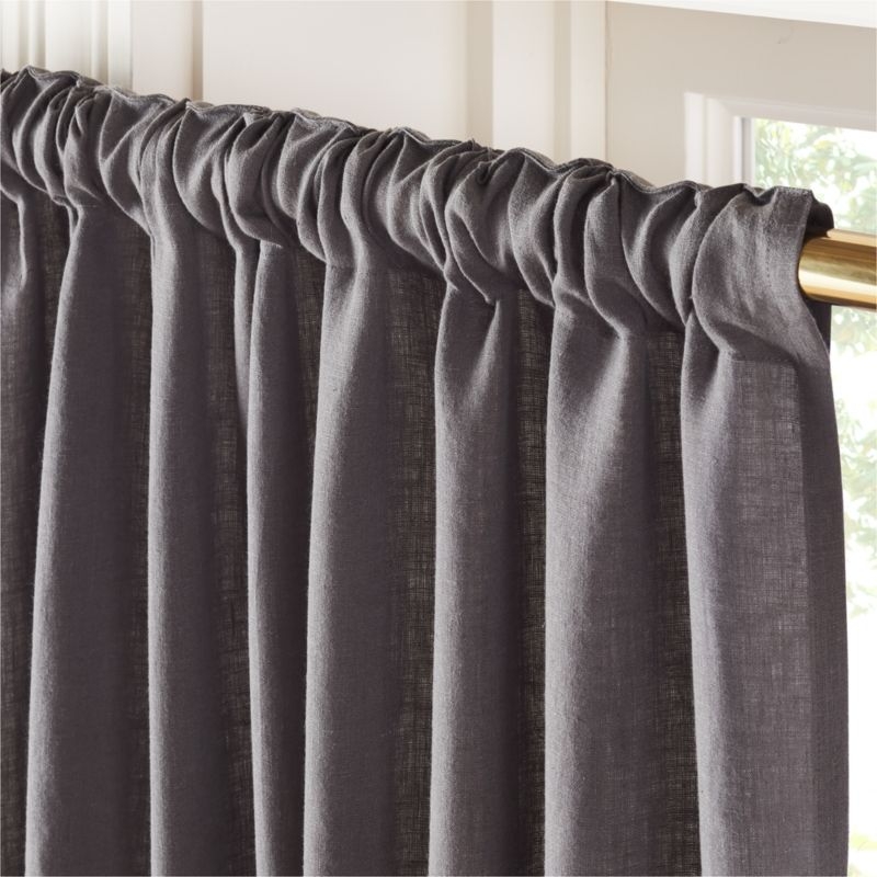 EUROPEAN FLAX™-Certified Linen Charcoal Grey Window Curtain Panel 48"x84" - Image 2