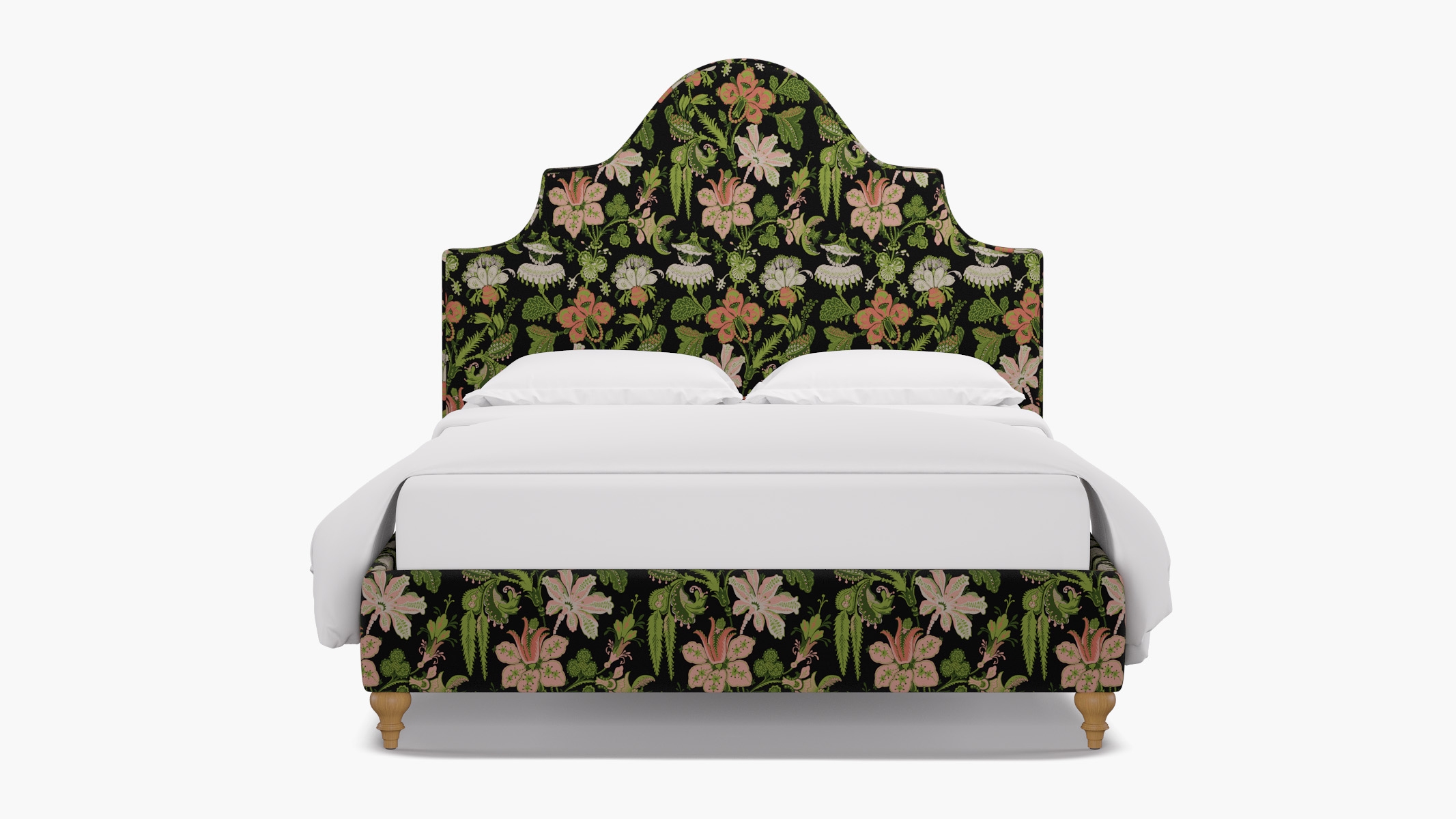 Statement Bed, Coral Onyx Rossetta, Natural Traditional Turned Leg, King - Image 0