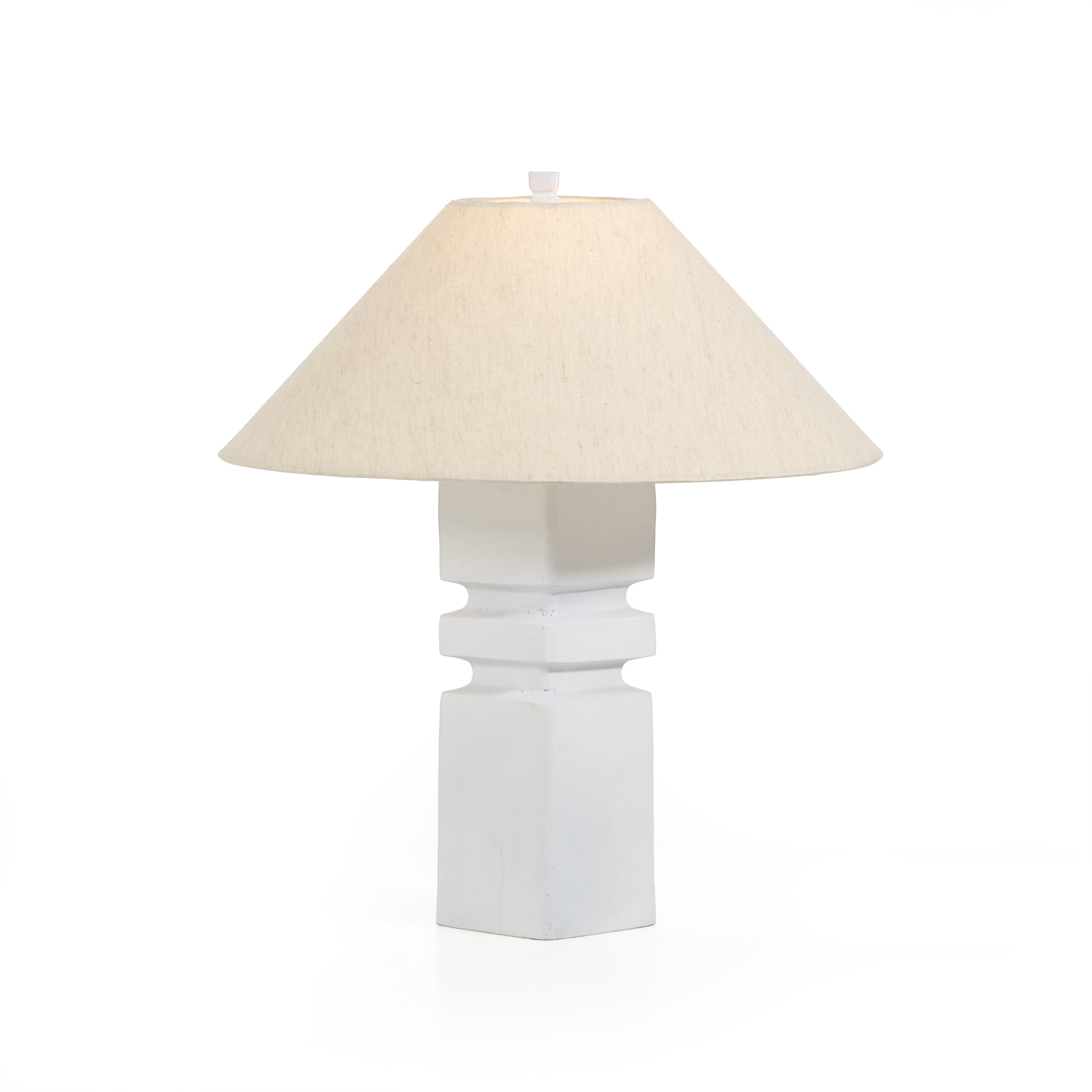 Renzo Table Lamp-Matte White Cast Alumn - Image 2