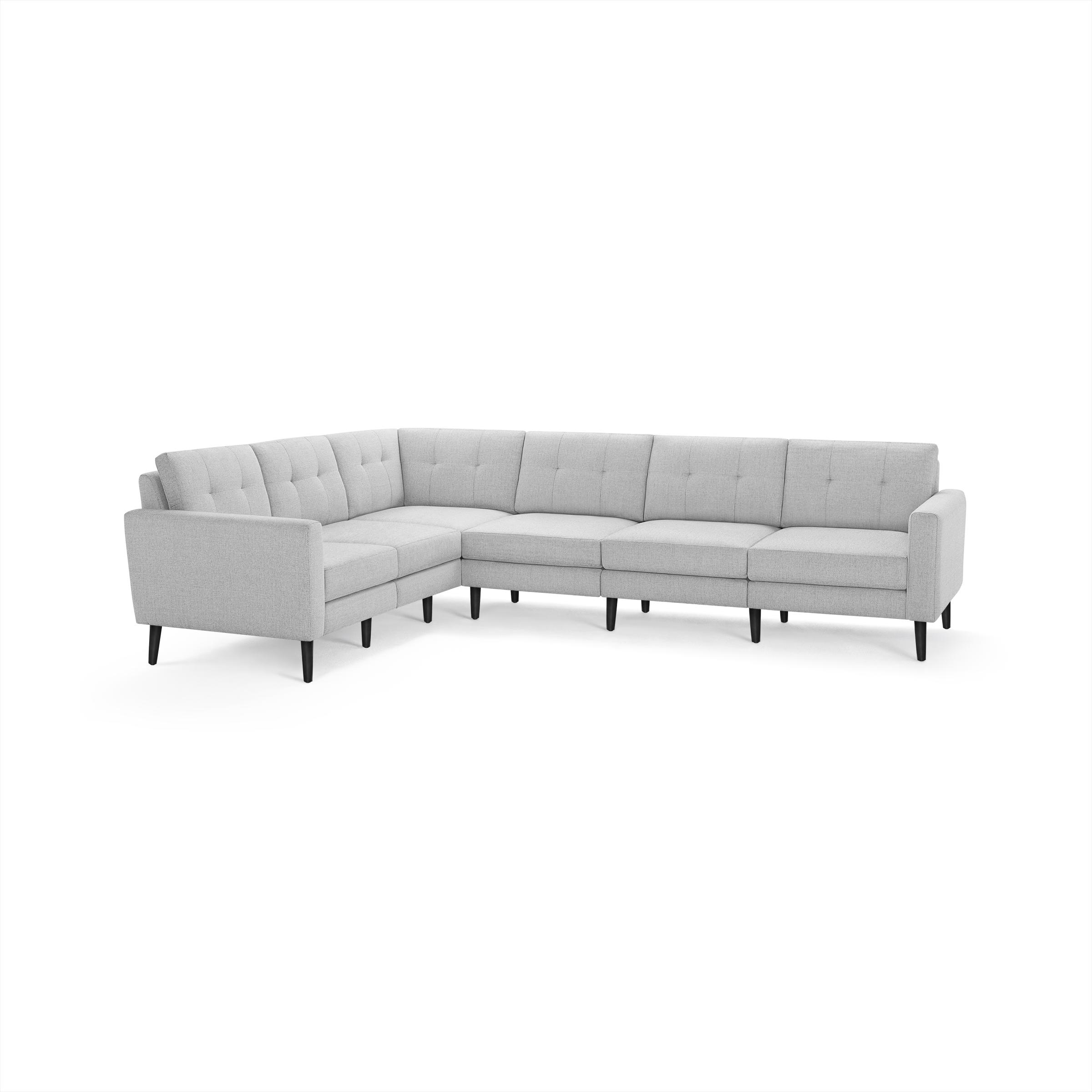 Nomad 6-Seat Corner Sectional - Crushed Gravel - Performance Chenille / Ebony - Wood / Block - Image 0