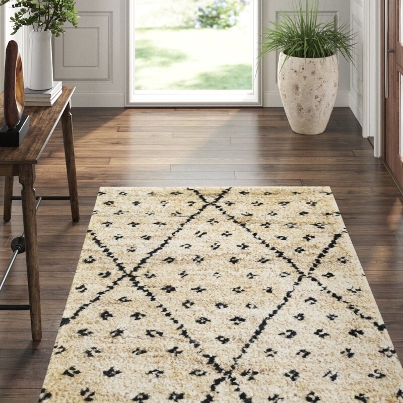 Dash and Albert Rugs Doti Polka Dots Hand Knotted Ivory Area Rug - Image 0