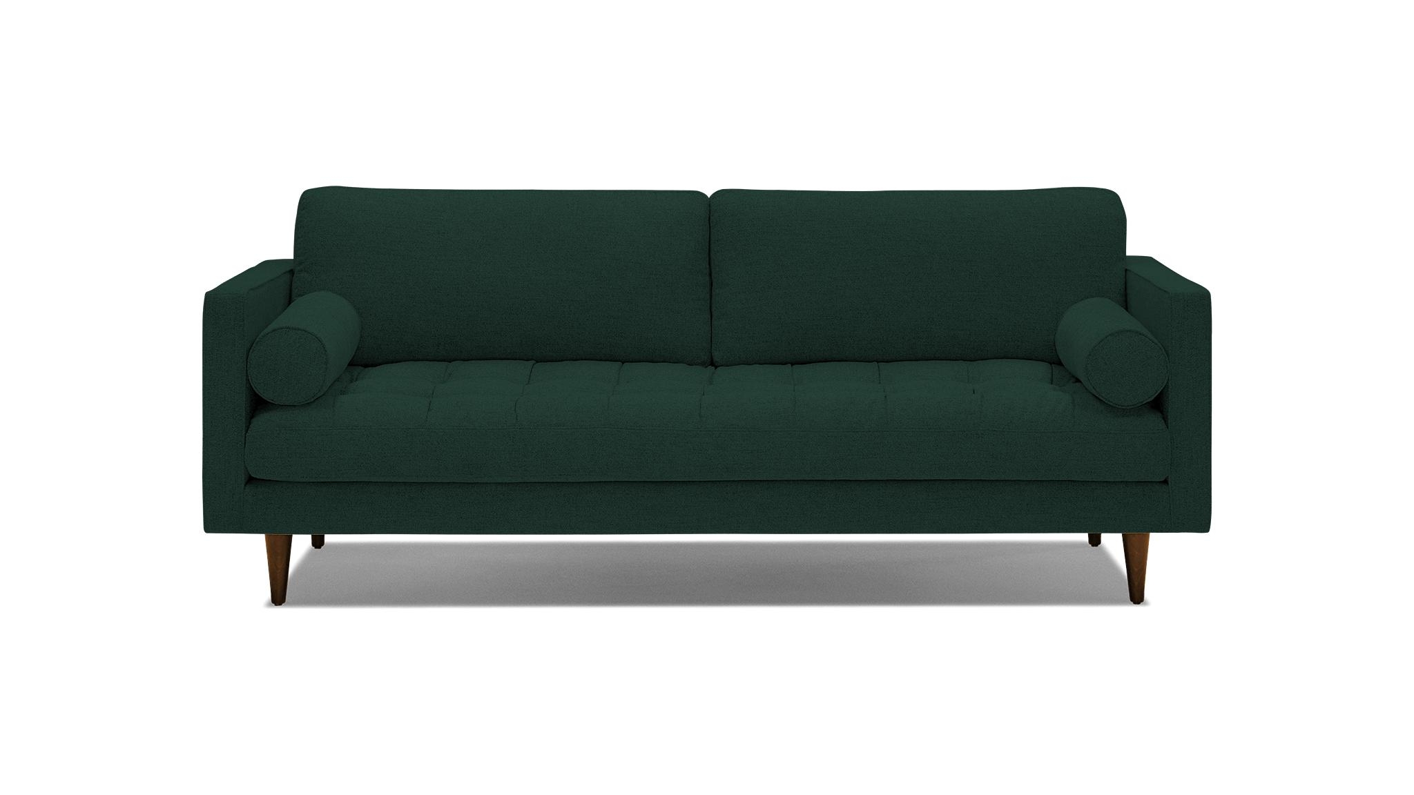 Green Briar Mid Century Modern Sofa - Royale Evergreen - Mocha - Image 0