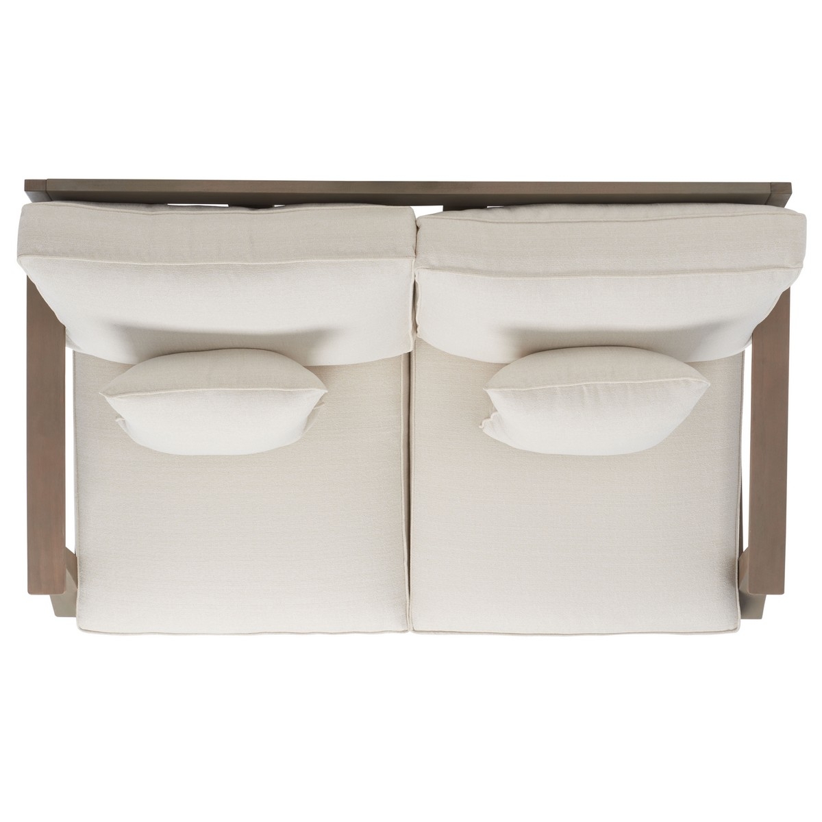 Martinique Wood Patio Loveseat - Light Grey / Beige - Safavieh - Image 6