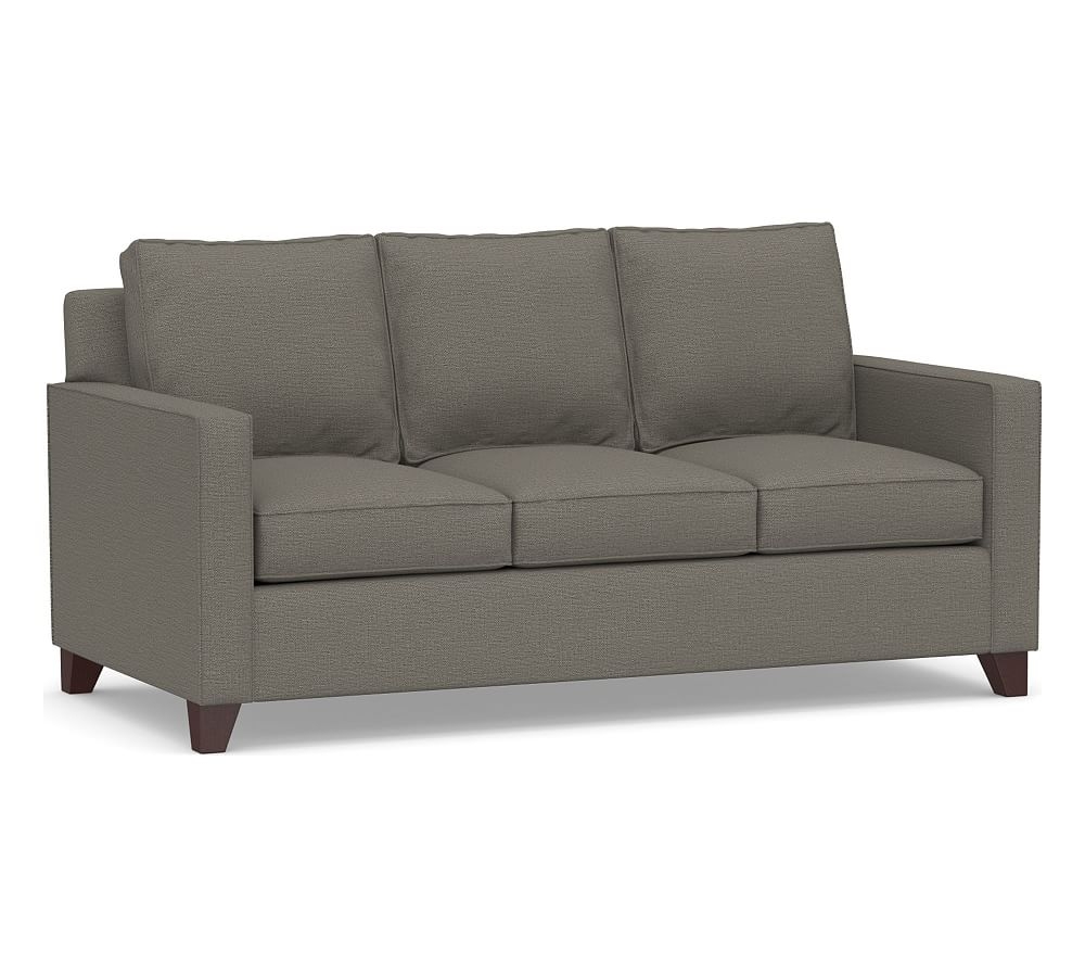 Cameron Square Arm Upholstered Deluxe Queen Sleeper Sofa, Polyester Wrapped Cushions, Chunky Basketweave Metal - Image 0