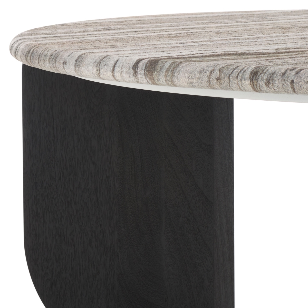 Graelyn Marble Top Coffee Table - Black/Grey - Image 3