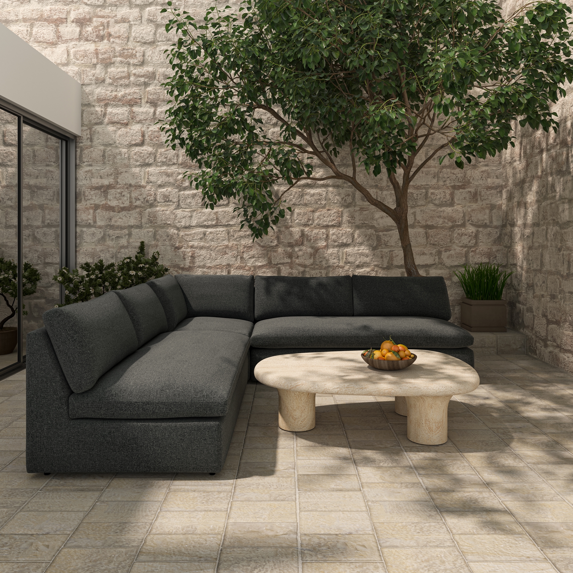 Miles Outdoor Sofa Speckled Charcoal - Image 9