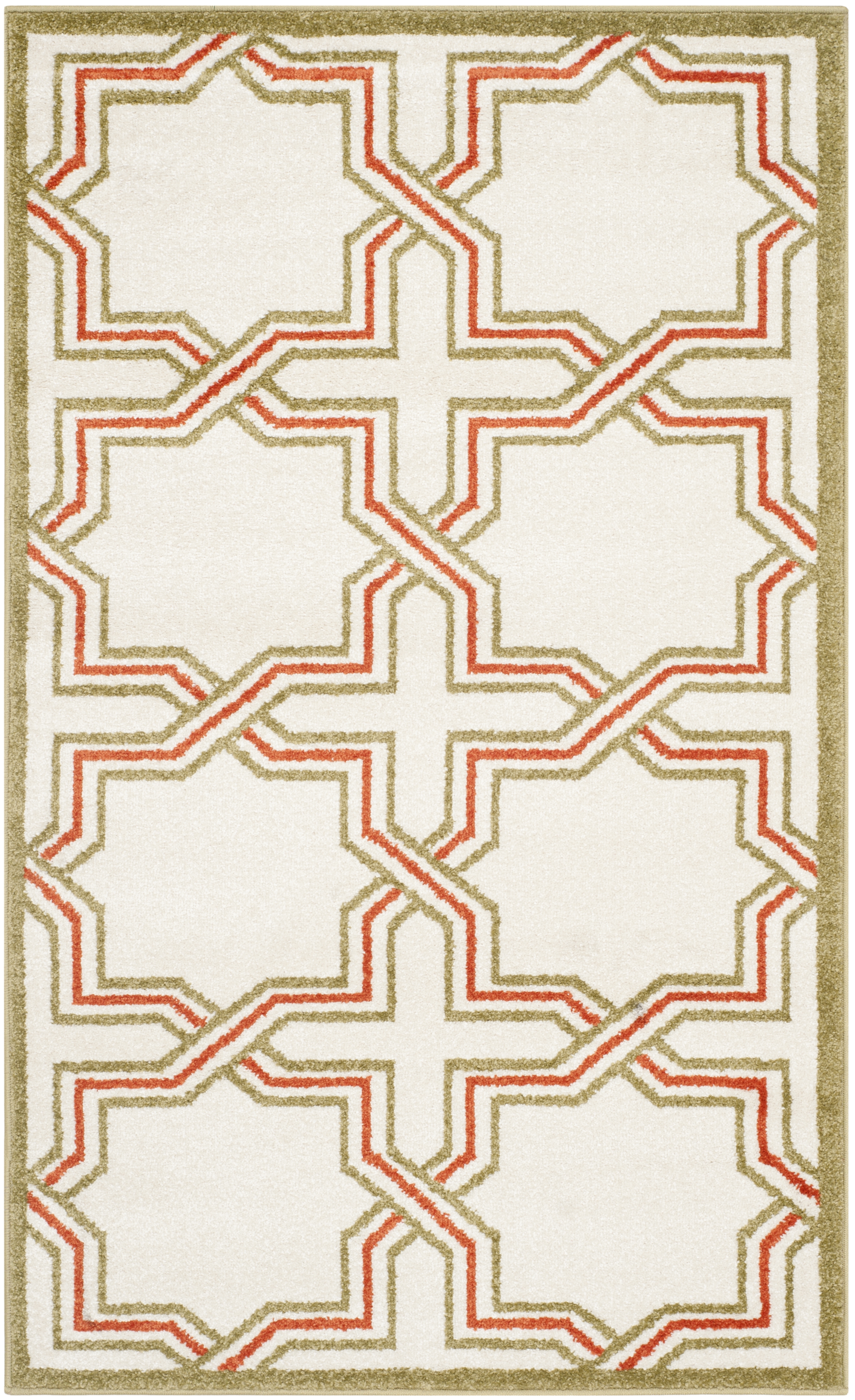 Arlo Home Indoor/Outdoor Woven Area Rug, AMT413A, Ivory/Light Green,  3' X 5' - Image 0