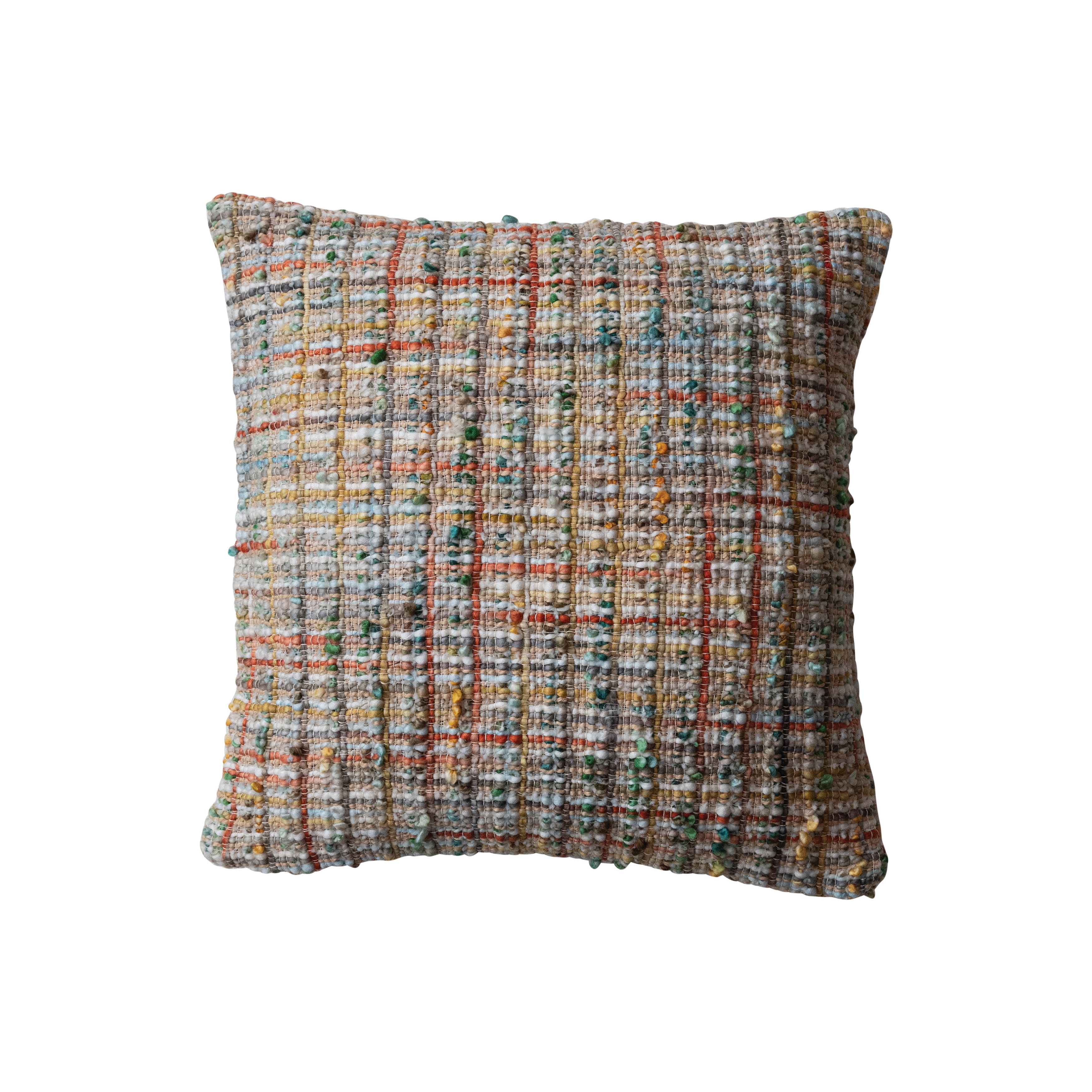 Woven Acrylic Blend Bouclé Pillow, Multicolor - Image 0
