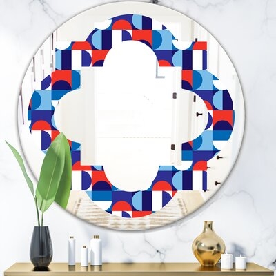 Polka Dots Quatrefoil Eclectic Frameless Wall Mirror - Image 0