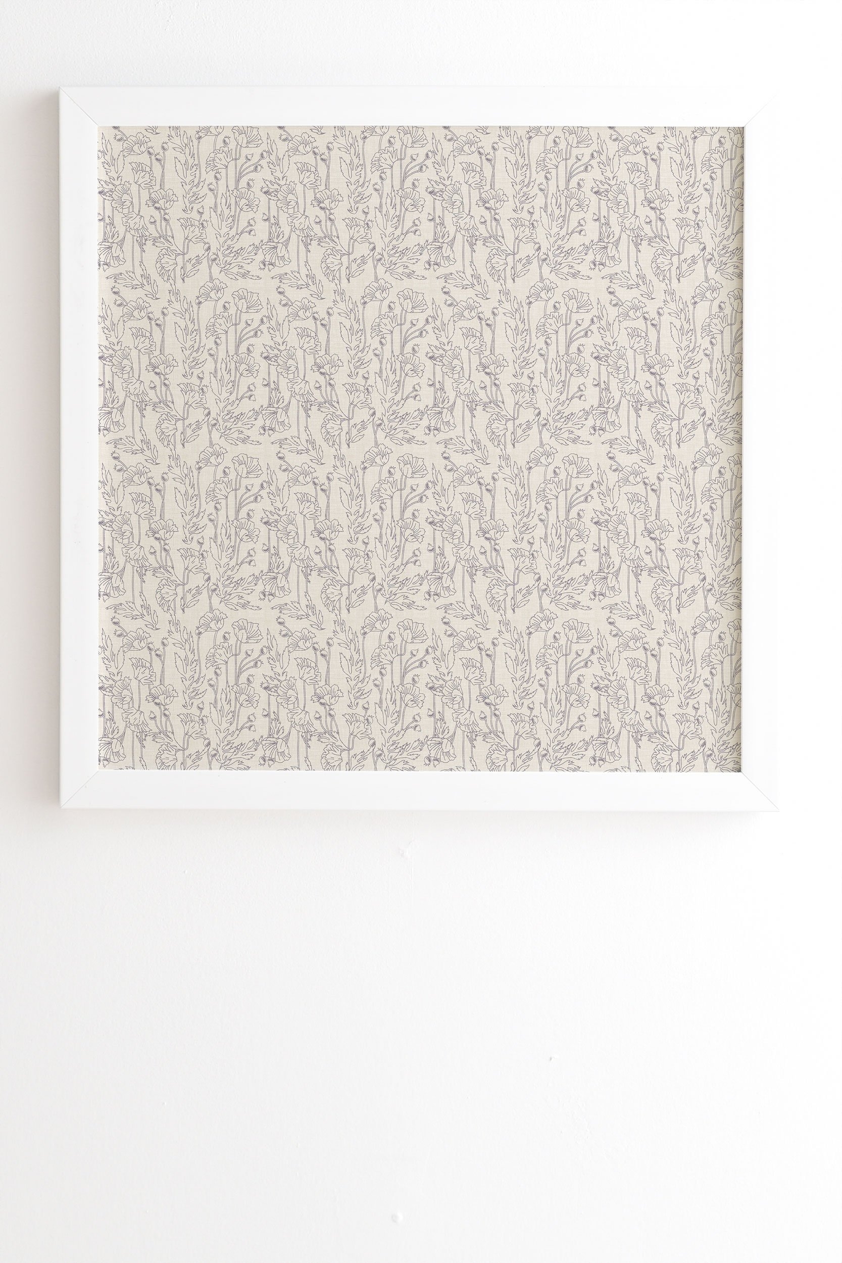 Holli Zollinger POPPY GREY White Framed Wall Art - 12" x 12" - Image 1